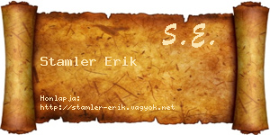 Stamler Erik névjegykártya
